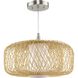 Cordova 1 Light 16 inch Natural Rattan Pendant Ceiling Light, Design Series