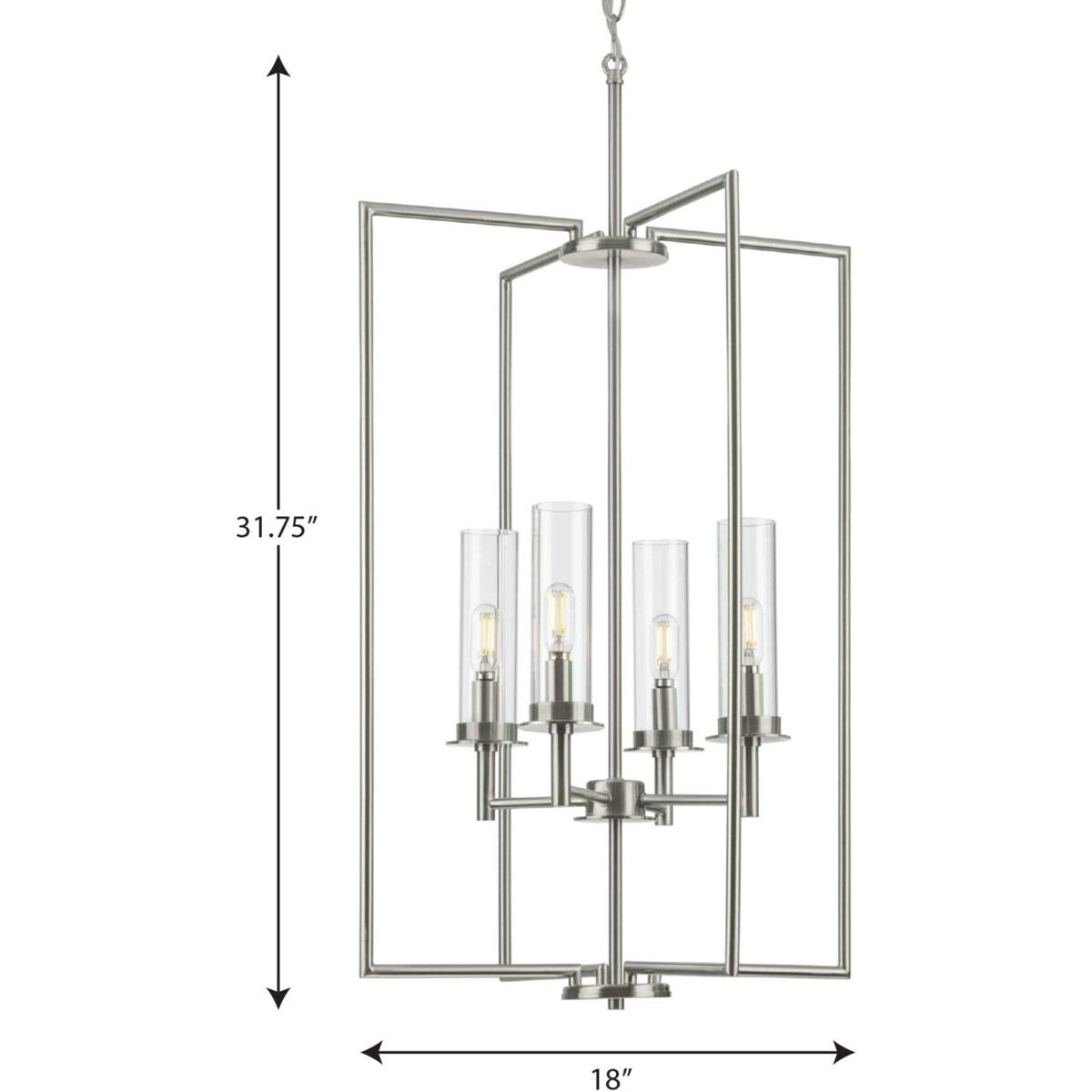 Kellwyn 4 Light 18 inch Brushed Nickel Foyer Pendant Ceiling Light