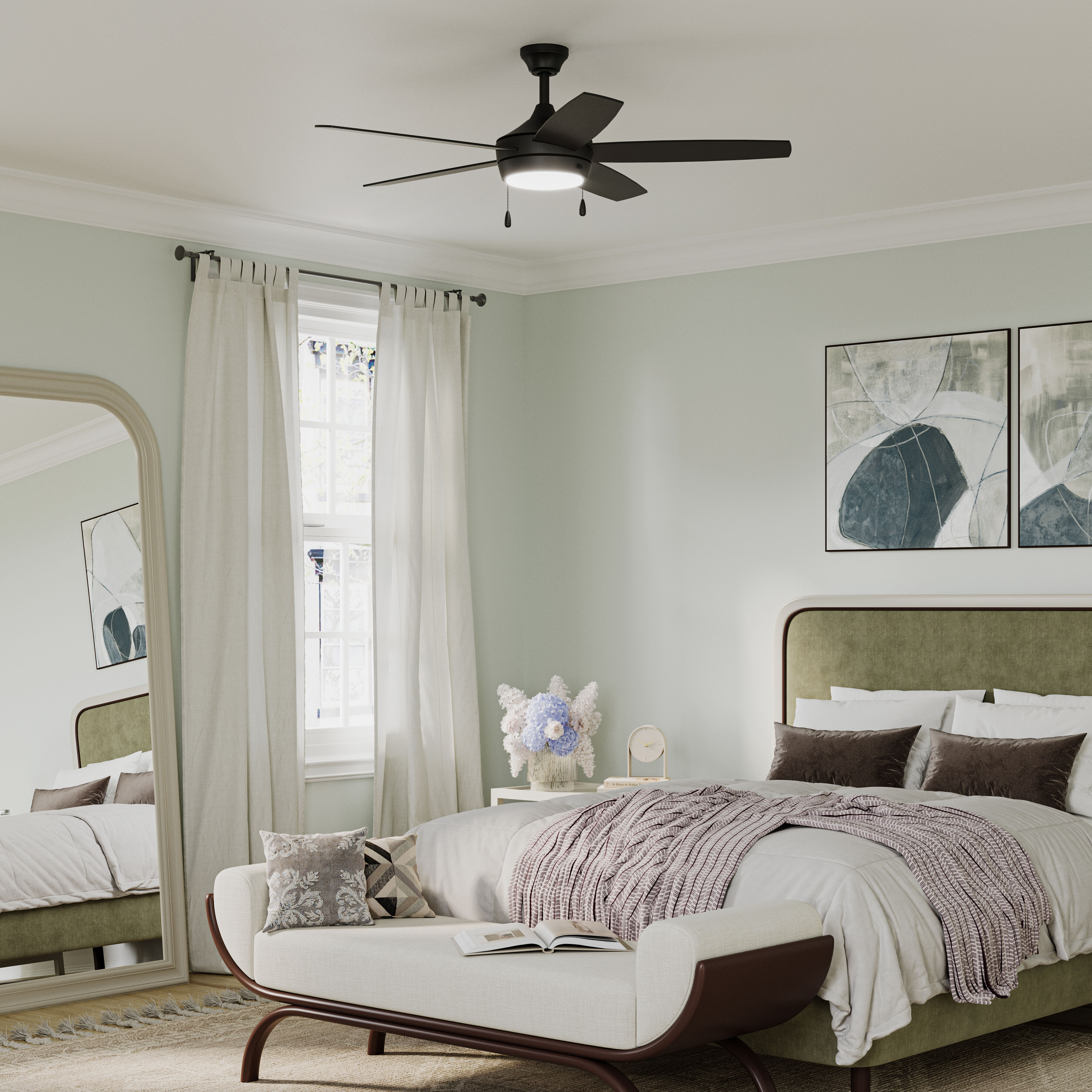 Nolyn V 52 inch Matte Black Ceiling Fans