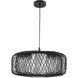 Cordova 1 Light 22 inch Black Rattan Pendant Ceiling Light, Design Series