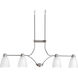 Asset 4 Light 41 inch Brushed Nickel Chandelier Ceiling Light in Bulbs Not Included