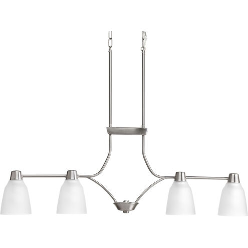 Asset 4 Light 41 inch Brushed Nickel Chandelier Ceiling Light in Bulbs Not Included