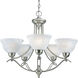 Avalon 5 Light 27 inch Brushed Nickel Chandelier Ceiling Light in Swirled Alabaster