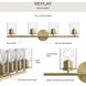 Replay 4 Light 30.75 inch Brushed Gold Bath & Vanity Light Wall Light