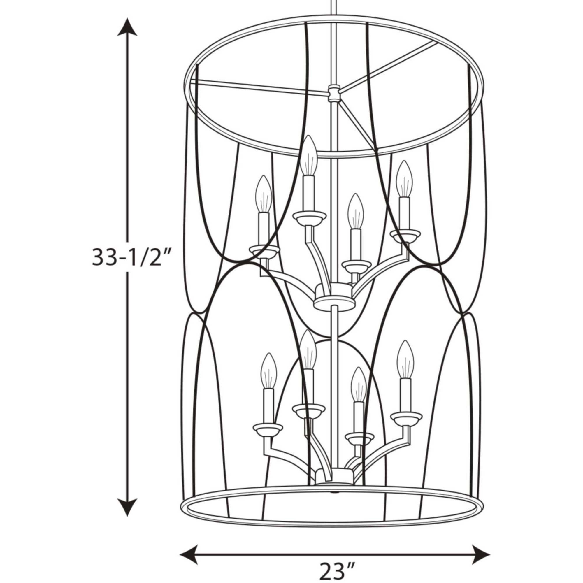 Landree 8 Light 23 inch Silver Ridge Foyer Pendant Ceiling Light