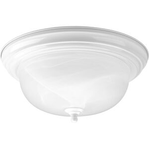 Dome Glass CTC 2 Light 13 inch White Flush Mount Ceiling Light in 13-1/4", Textured White, Alabaster Glass, Standard