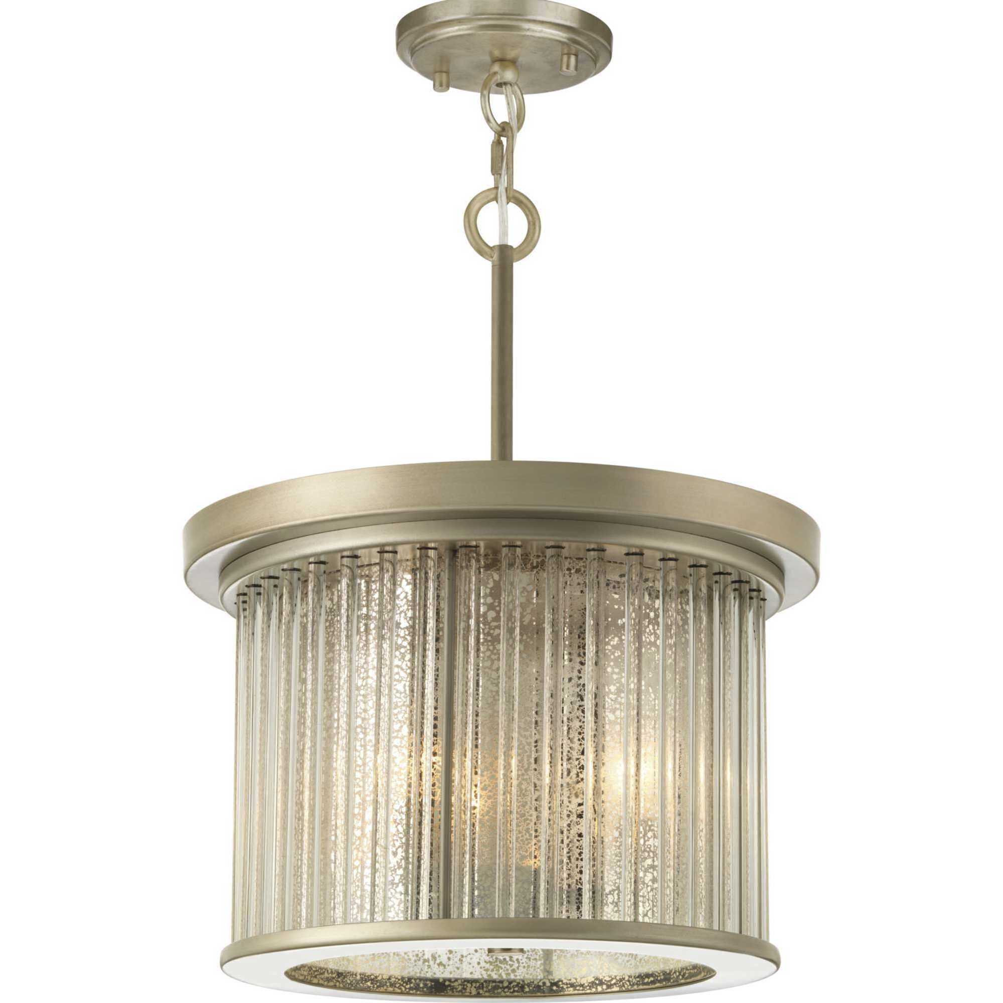 Point Dume™ Sequit Point 3 Light 14 inch Antique Nickel Semi-Flush Convertible Ceiling Light, Design Series