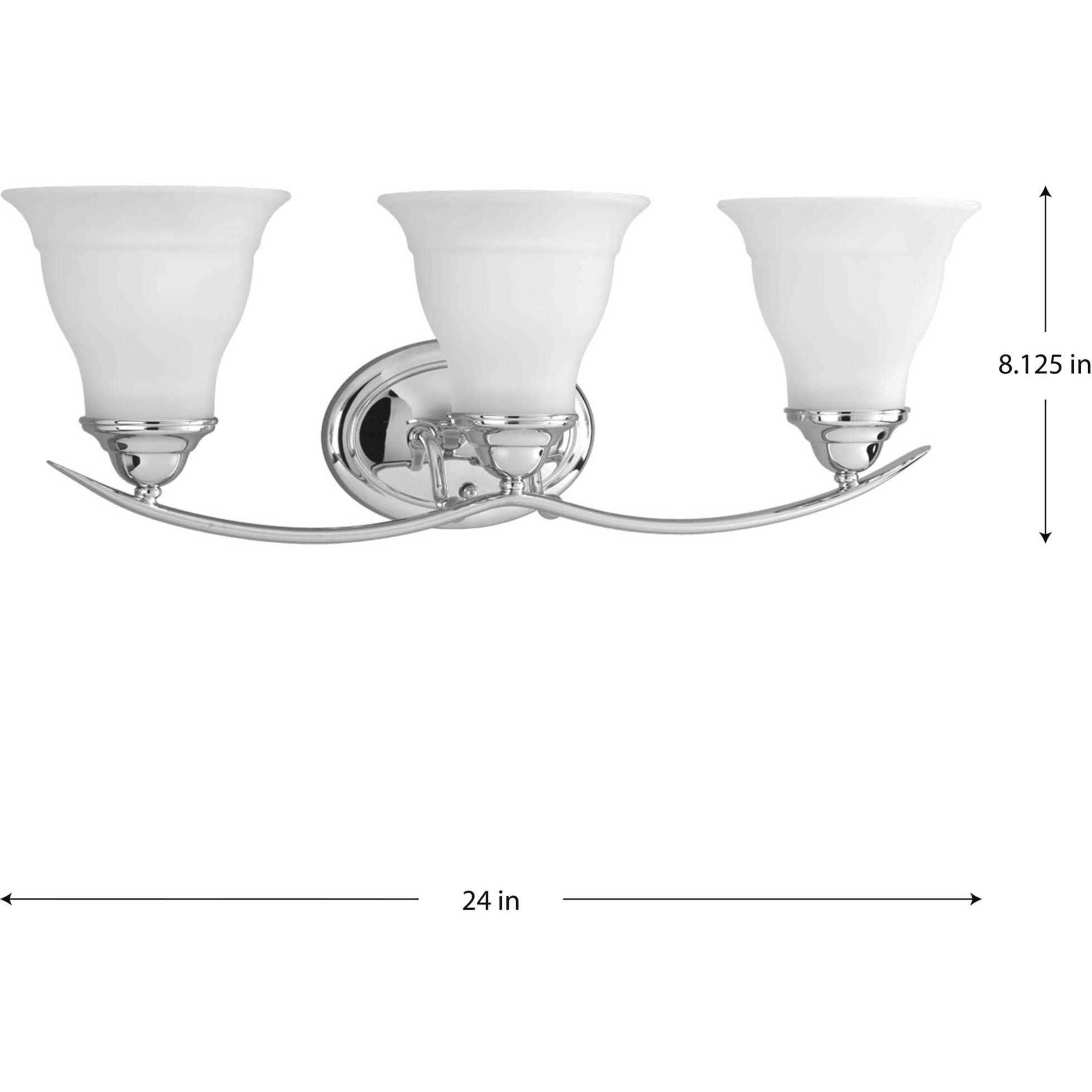 Trinity 3 Light 24 inch Polished Chrome Bath Vanity Wall Light