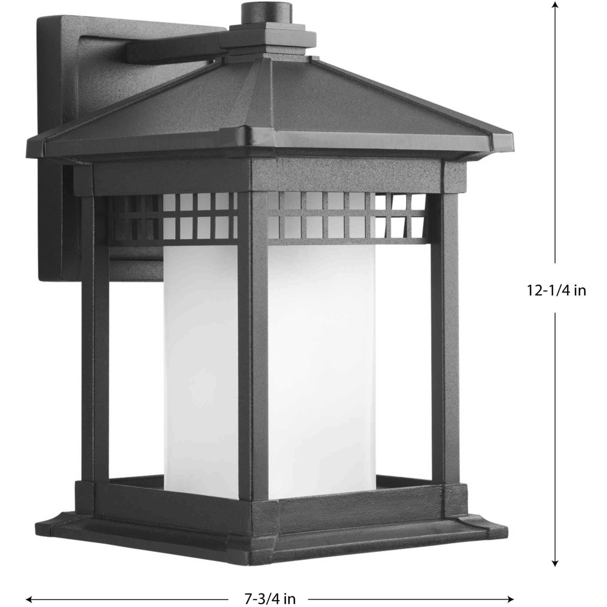 Merit 1 Light 12 inch Textured Black Outdoor Wall Lantern