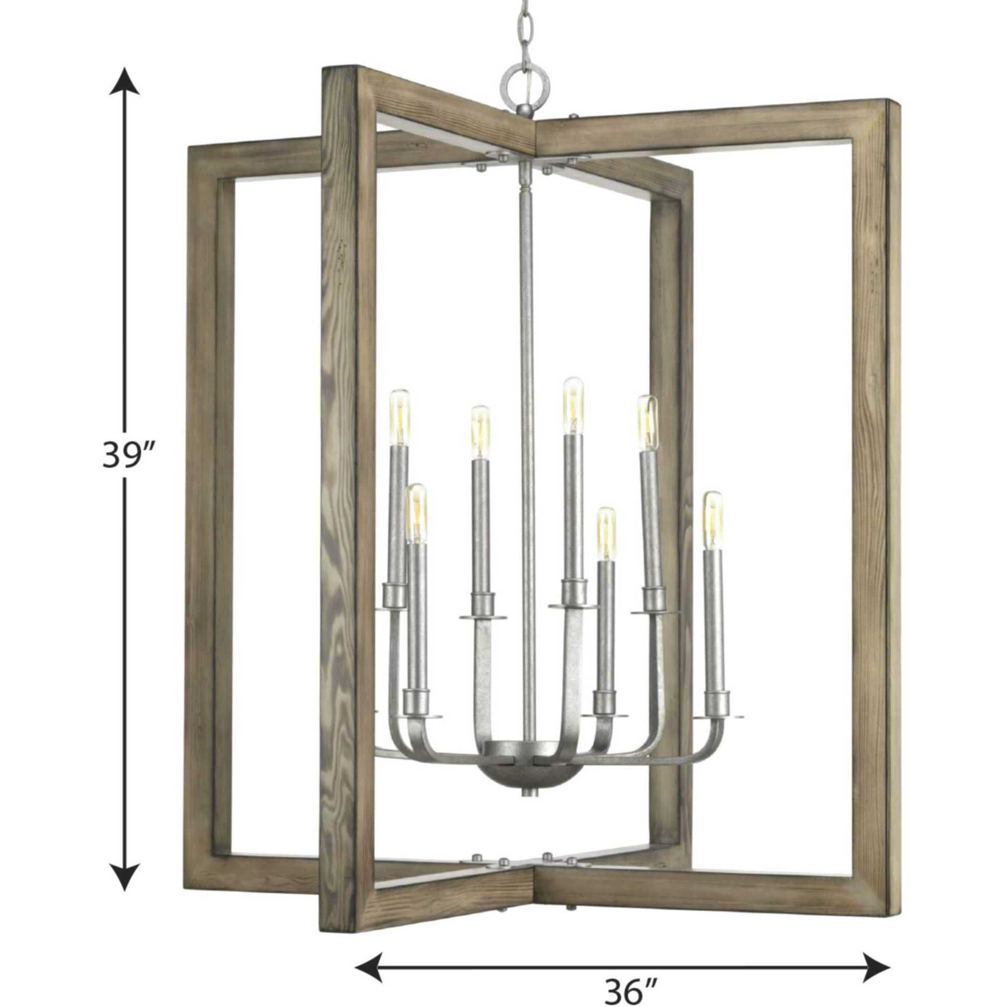 Turnbury 8 Light 36 inch Galvanized Chandelier Ceiling Light, Design Series