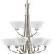 Rave 9 Light 27 inch Brushed Nickel Chandelier Ceiling Light
