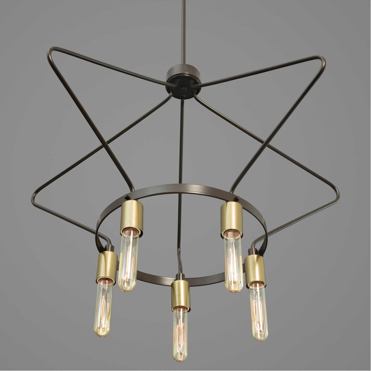 Hangar 5 Light 30 inch Antique Bronze Chandelier Ceiling Light, Design Series