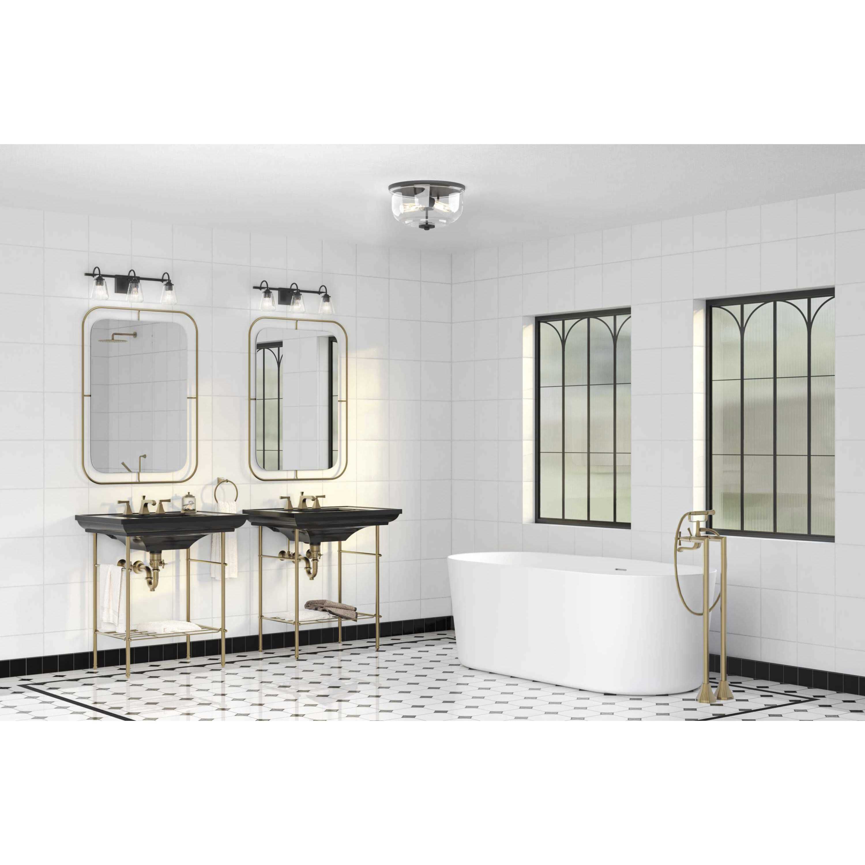 Martenne 4 Light 31.87 inch Matte Black Bathroom Vanity Light Wall Light