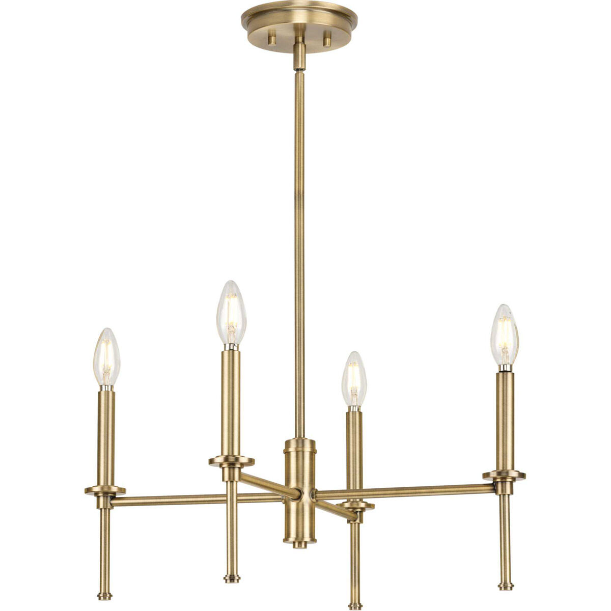 Elara 4 Light 23 inch Vintage Brass Chandelier Ceiling Light