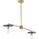 Trimble 2 Light 44 inch Brushed Bronze Linear Chandelier Ceiling Light, Design Series