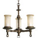Santiago 3 Light 18 inch Roasted Java Chandelier Ceiling Light