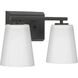 Vertex 2 Light 12.87 inch Matte Black Bath Light Wall Light