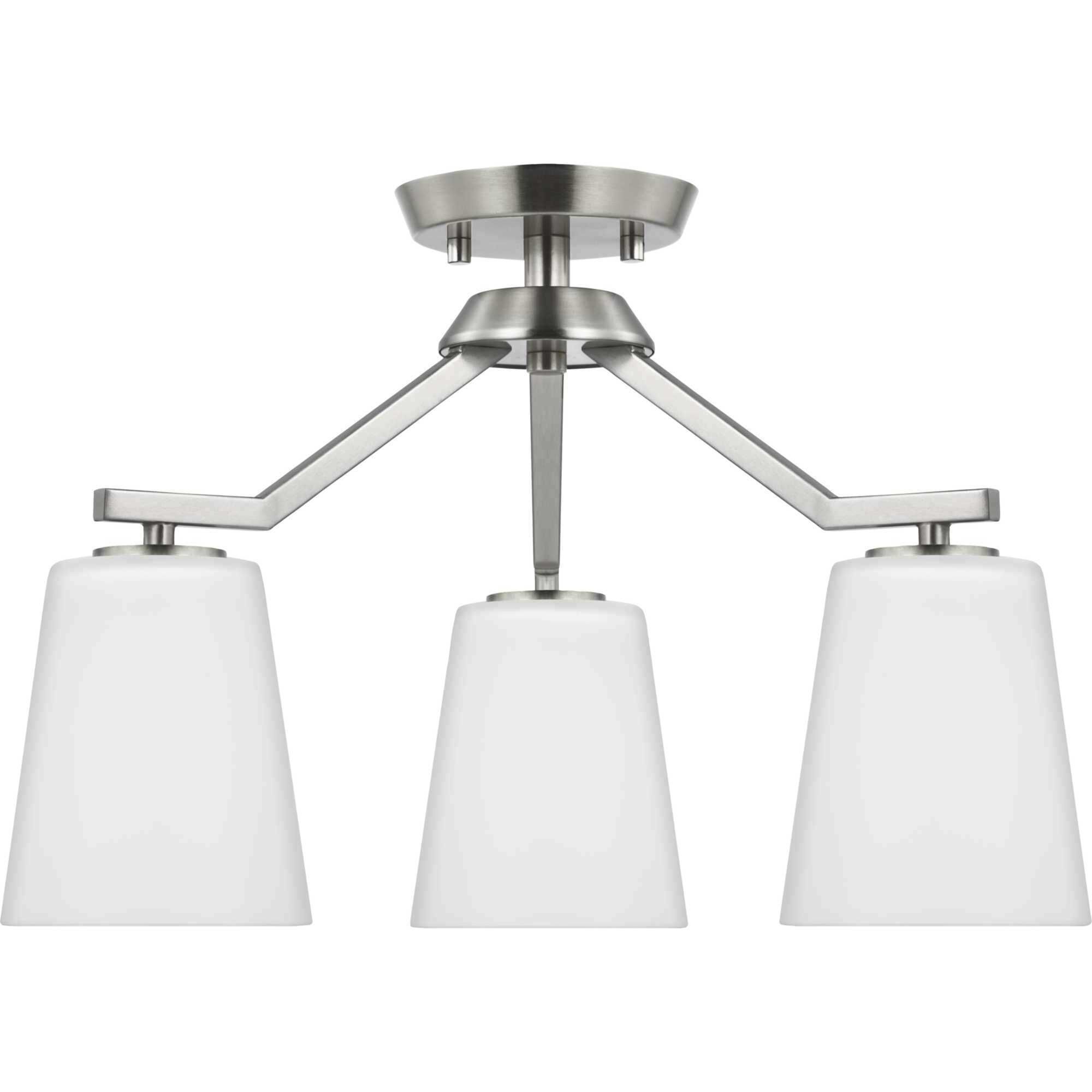 Vertex 3 Light 18 inch Brushed Nickel Convertible Chandelier Ceiling Light