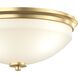 Replay 2 Light 14 inch Brushed Gold Flush Mount Ceiling Light