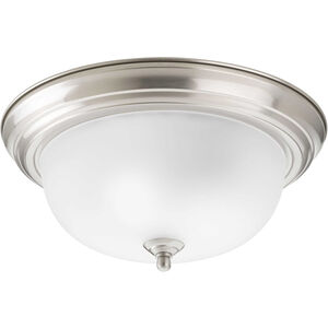 Dome Glass CTC 2 Light 13 inch Brushed Nickel Flush Mount Ceiling Light in 13-1/4", Etched, Standard