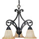 Le Jardin 3 Light 20 inch Espresso Chandelier Ceiling Light