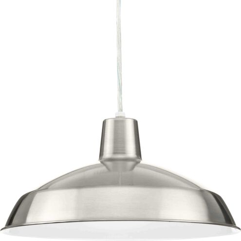 Metal Shade LED Brushed Nickel Pendant Ceiling Light, Progress LED