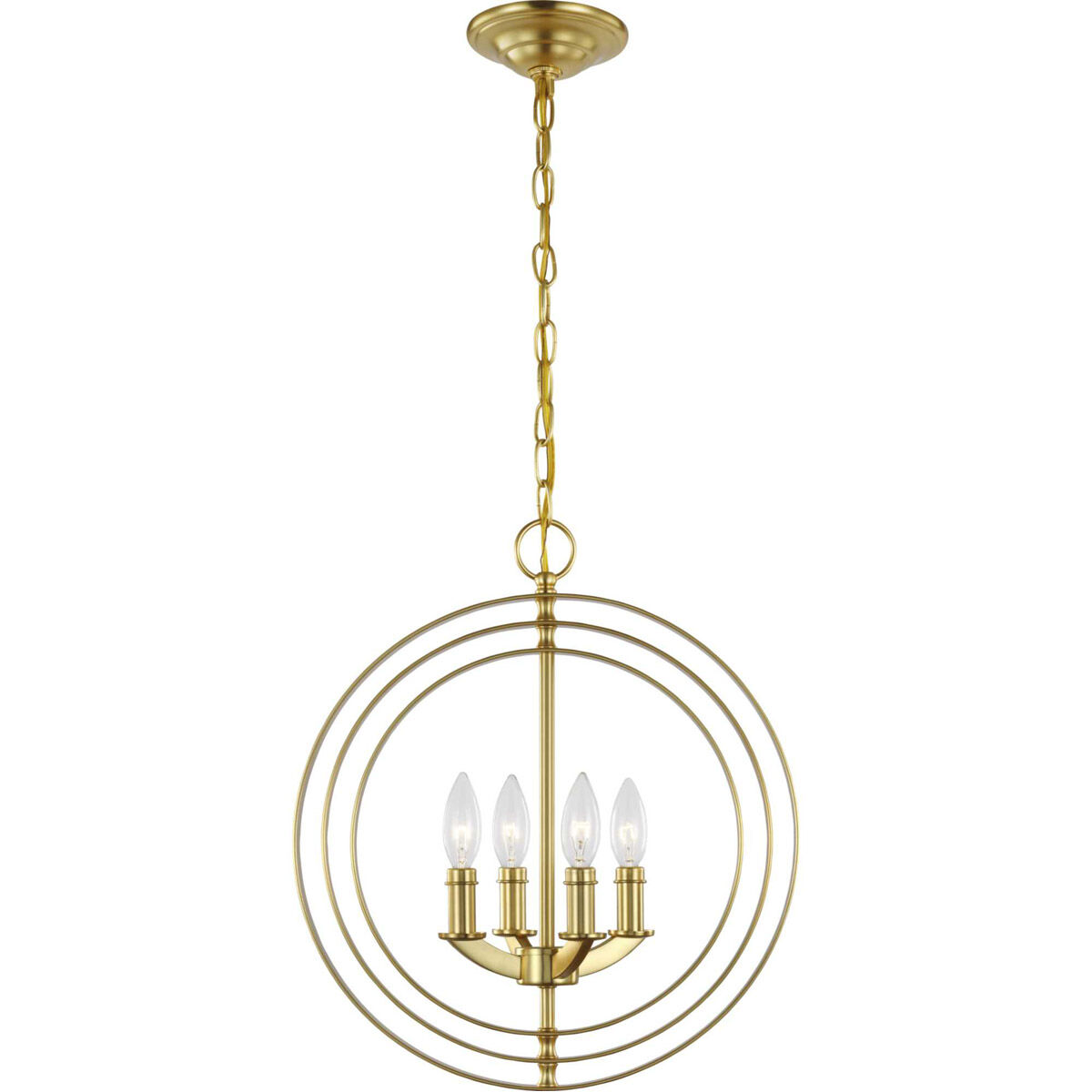 Equinox 4 Light 16 inch Satin Brass Pendant Ceiling Light