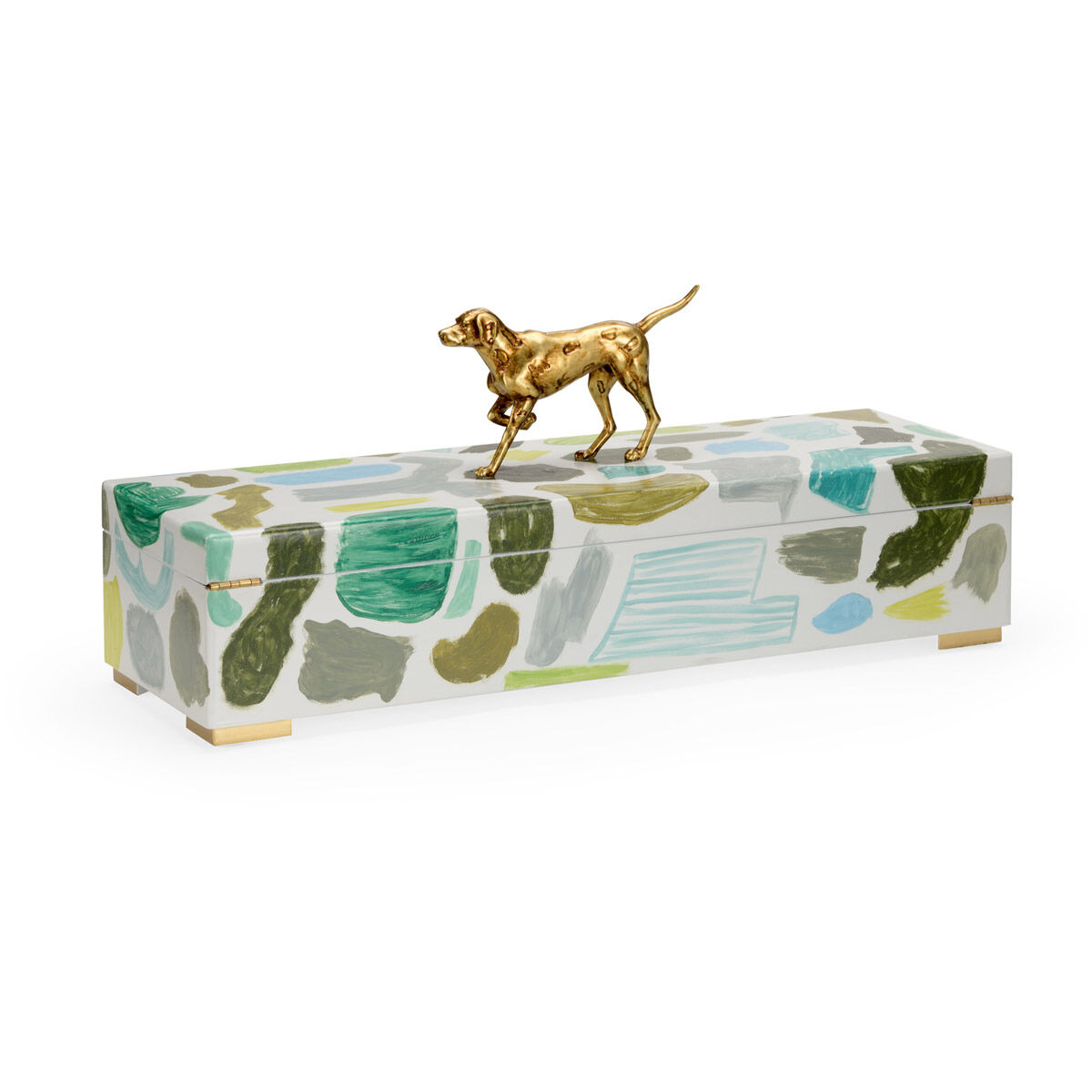 Elaine Burge 22 inch Hand Painted/Antique Gold Box