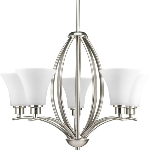 Joy 5 Light 24 inch Brushed Nickel Chandelier Ceiling Light in Etched