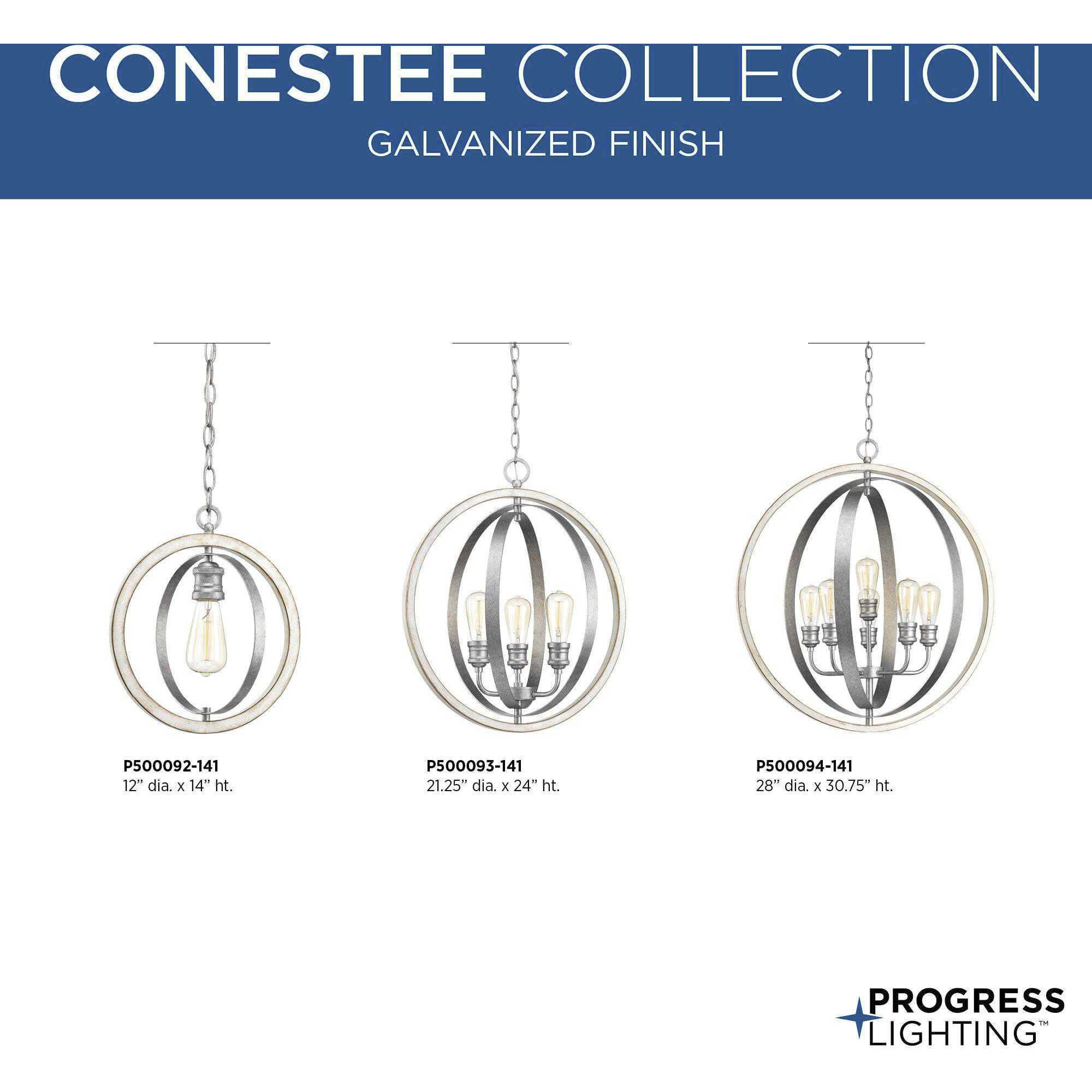 Conestee 1 Light 12 inch Galvanized Mini-Pendant Ceiling Light