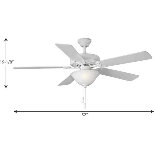 Builder 52 inch White with White/White Blades Ceiling Fan