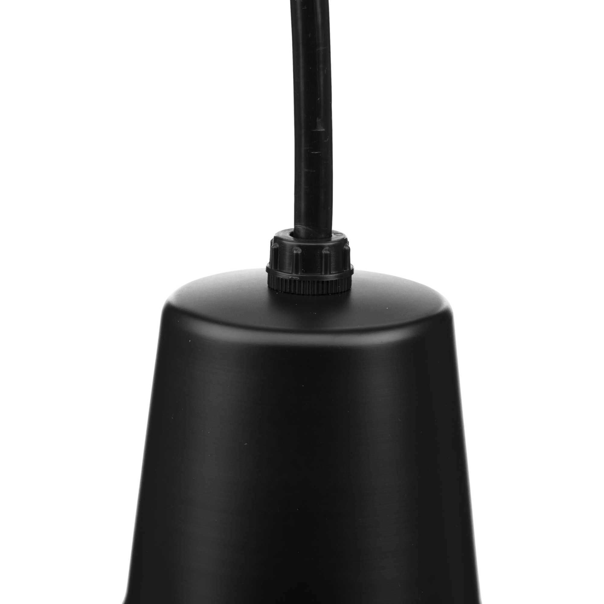 Metal Shade 1 Light Matte Black Pendant Ceiling Light in Standard