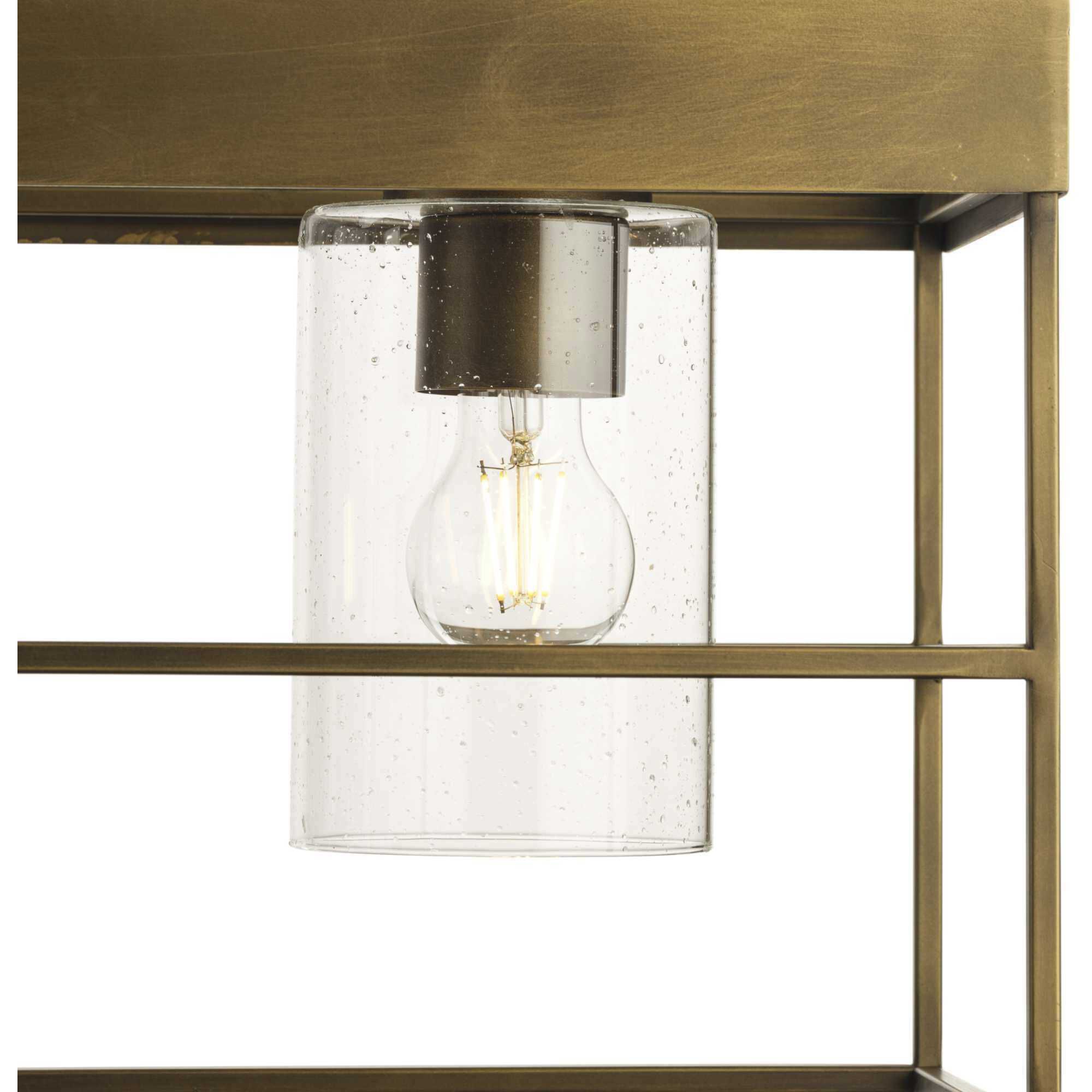 Burgess 4 Light 42 inch Aged Bronze Linear Chandelier Ceiling Light, Design Series