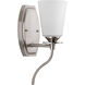 Cantata 1 Light 5 inch Brushed Nickel Bath Vanity Wall Light in Etched Glass Painted White Inside