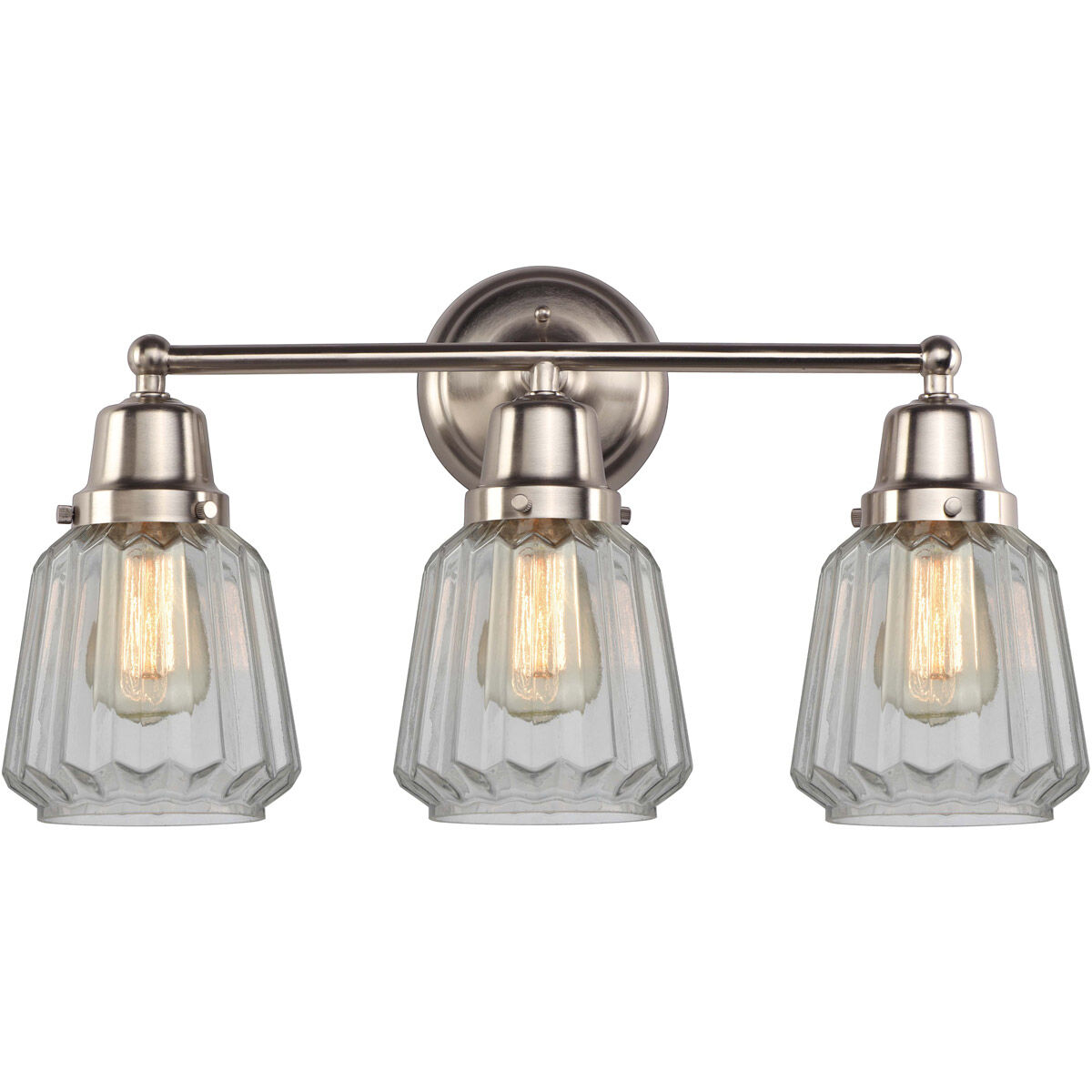 Aditi Chatham 3 Light 22.25 inch Brushed Satin Nickel Bath Vanity Light Wall Light, Aditi