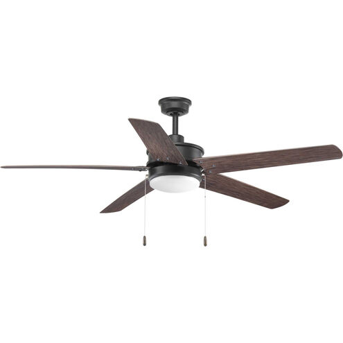 Whirl 60 inch Forged Black with Toasted Oak Blades Ceiling Fan, Progress LED