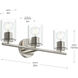 Replay 3 Light 22 inch Polished Nickel Bath & Vanity Light Wall Light