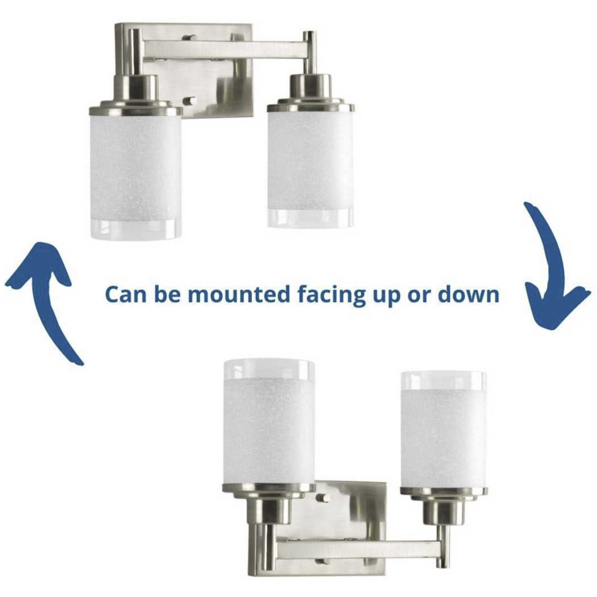 Alexa 2 Light 13 inch Brushed Nickel Bath Vanity Wall Light