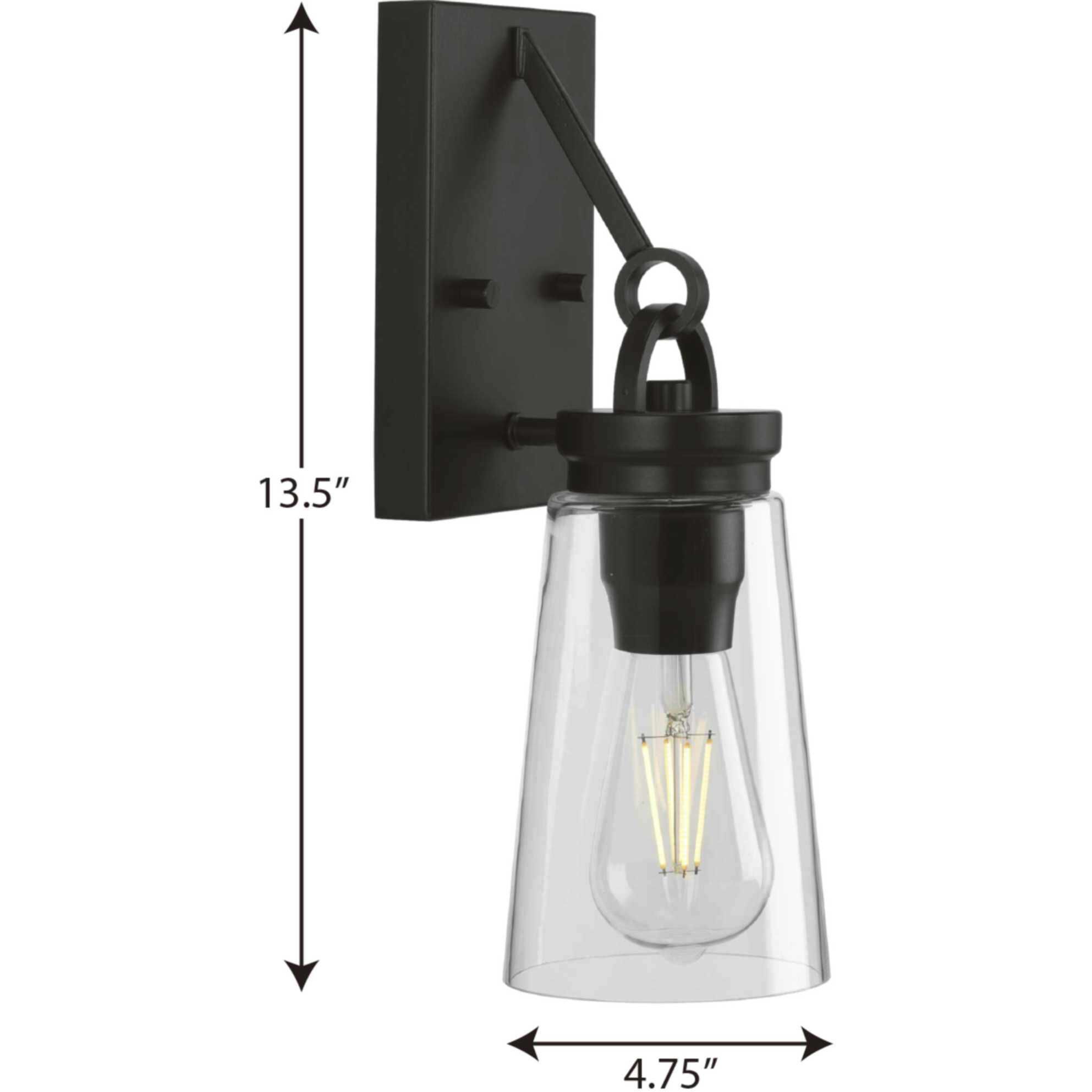 Stockbrace 1 Light Matte Black Wall Bracket Wall Light