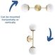 Haas 2 Light 5.87 inch Brushed Bronze Wall Bracket Wall Light, Design Series