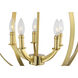 Equinox 5 Light 22 inch Satin Brass Pendant Ceiling Light
