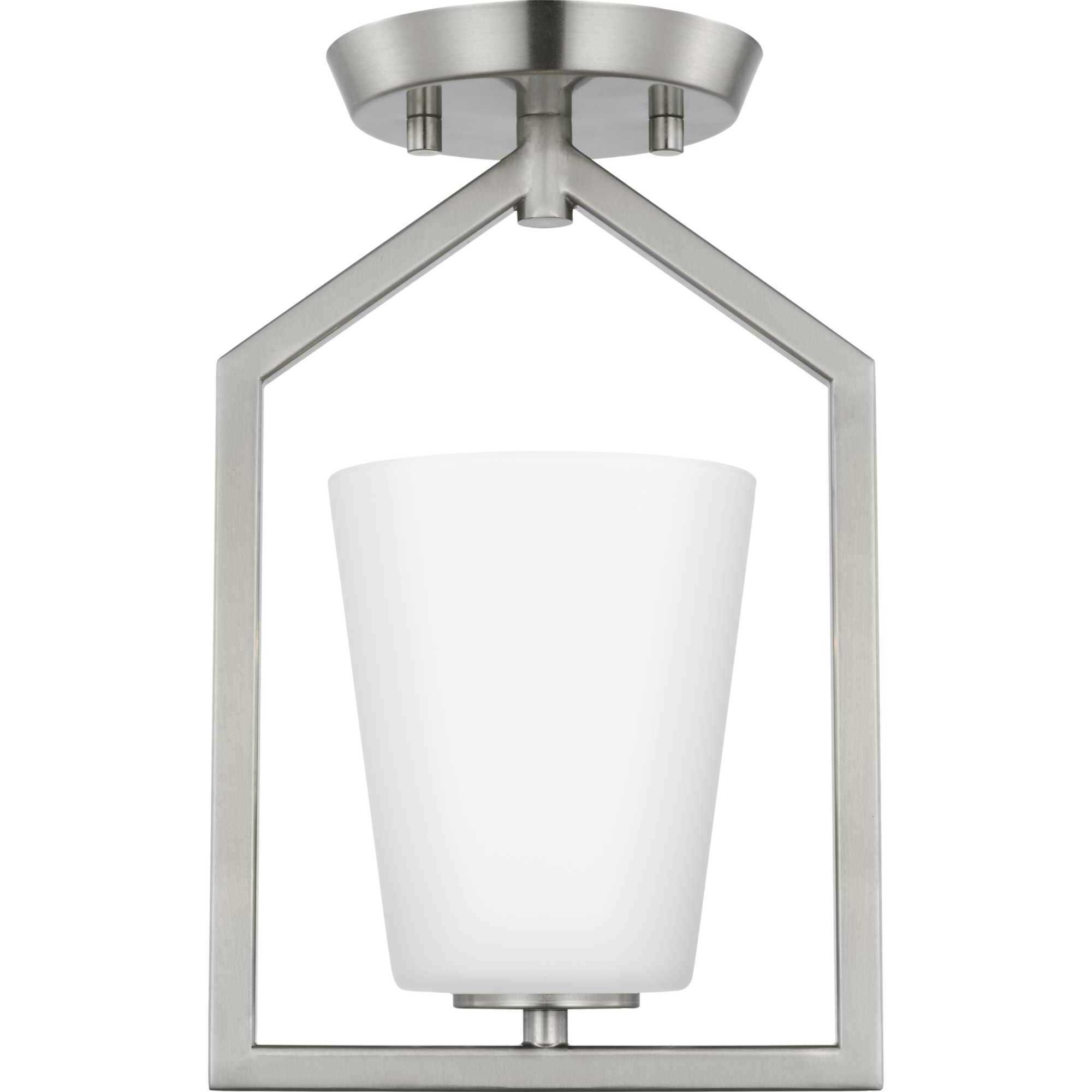 Vertex 1 Light 5 inch Brushed Nickel Semi-Flush Mount Ceiling Light