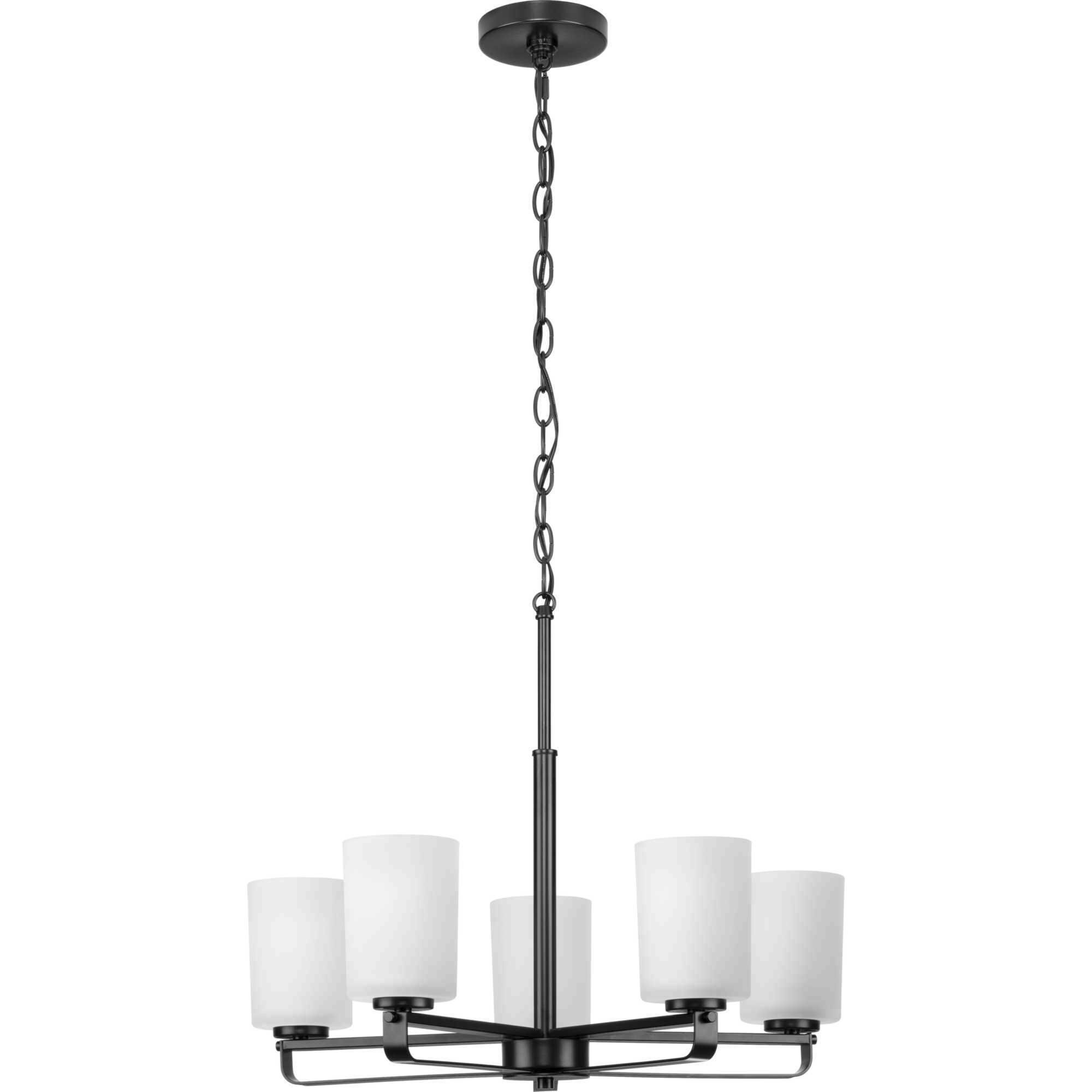 League 5 Light 24 inch Matte Black Chandelier Ceiling Light