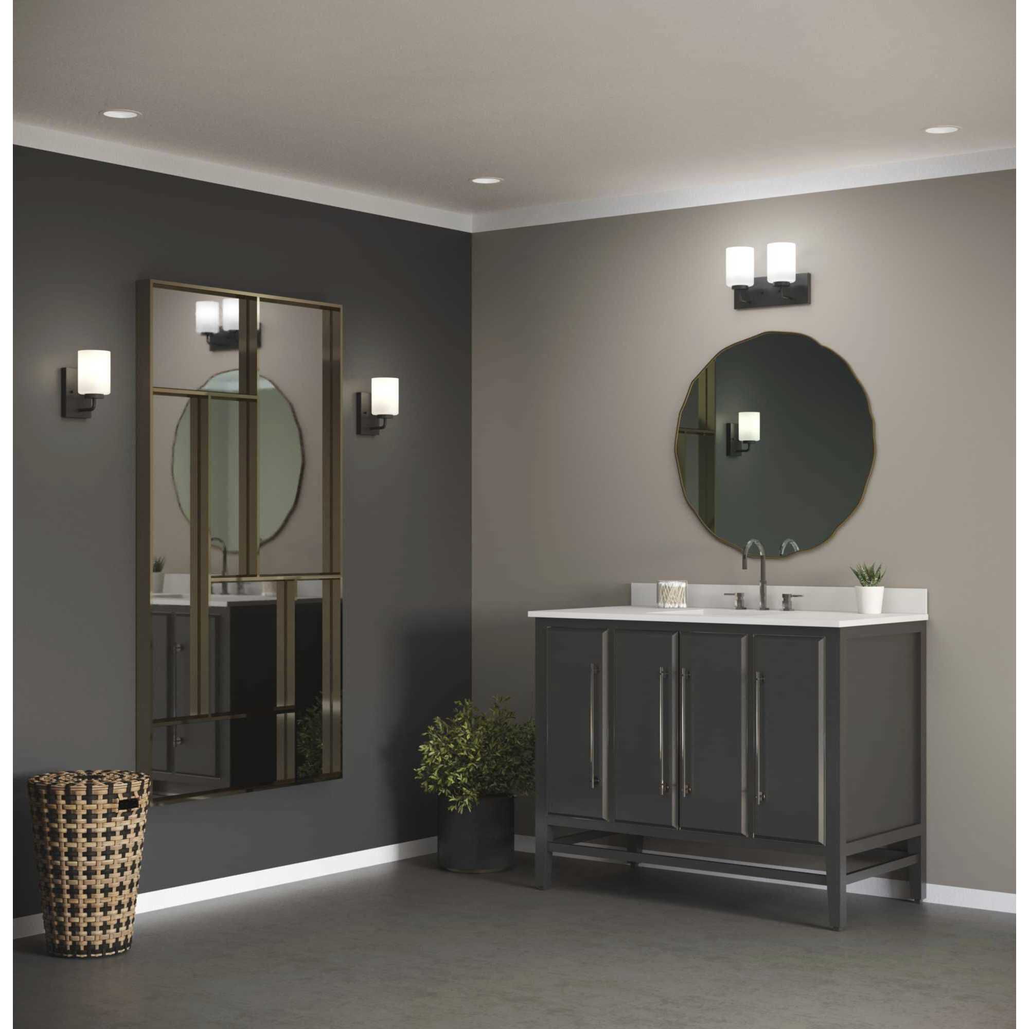 Merry 2 Light 12 inch Matte Black Bath Vanity Wall Light