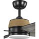 Shaffer II 56 inch Matte Black with Matte Black/Rustic Charcoal Blades Ceiling Fan, Progress LED