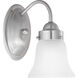 Fluted Glass 1 Light 5.25 inch Brushed Nickel Bath Vanity Wall Light in Etched
