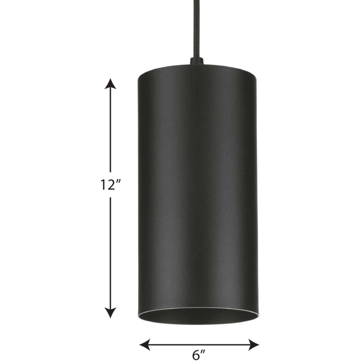 CYL RNDS 1 Light 6 inch Black Outdoor Pendant