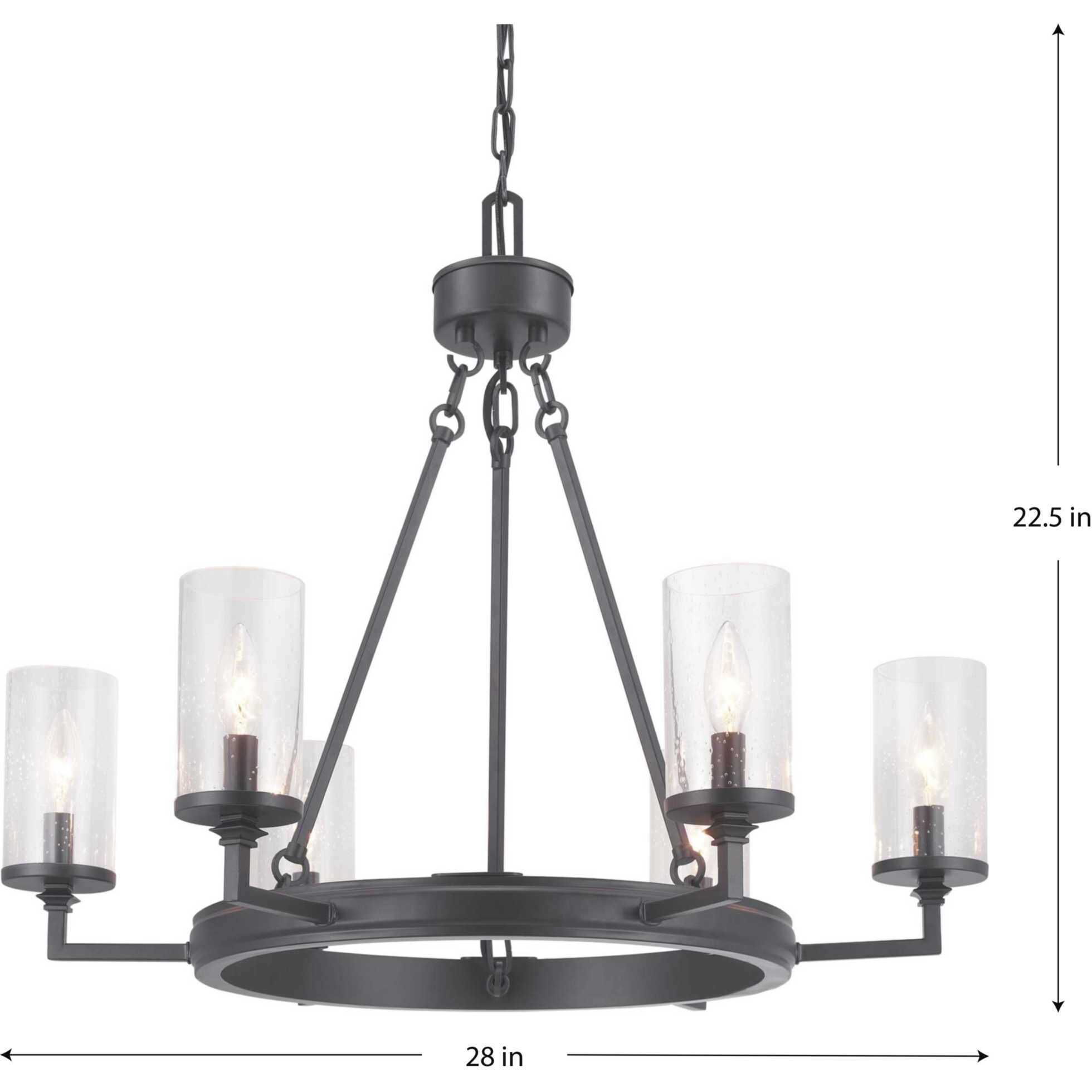 Gresham 6 Light 28 inch Graphite Chandelier Ceiling Light, Design Series
