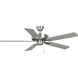 AirPro 52 inch Brushed Nickel with Silver/Grey Weathered Wood Blades Ceiling Fan