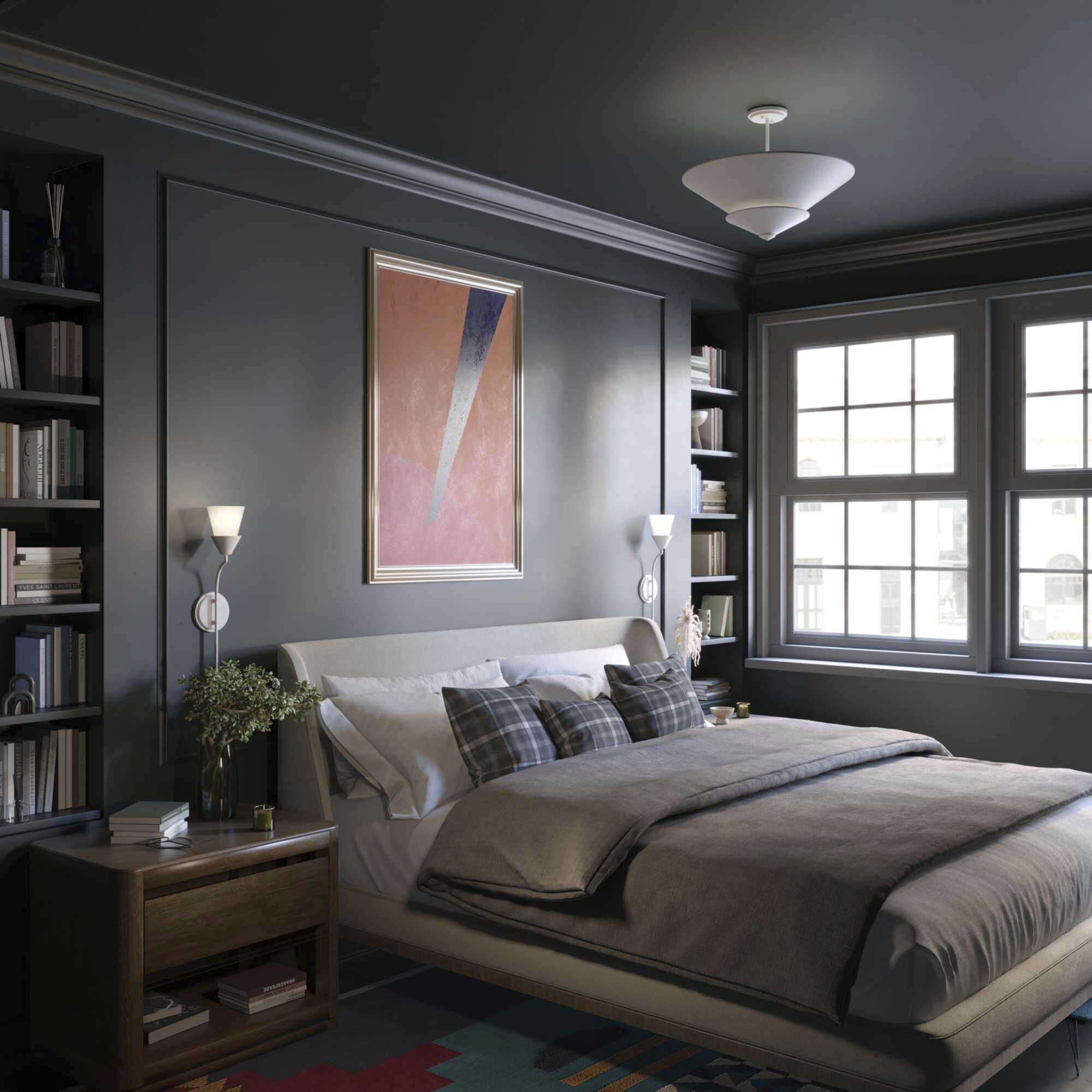 Pinellas 4 Light 25 inch White Plaster Semi-Flush Mount Ceiling Light, Design Series